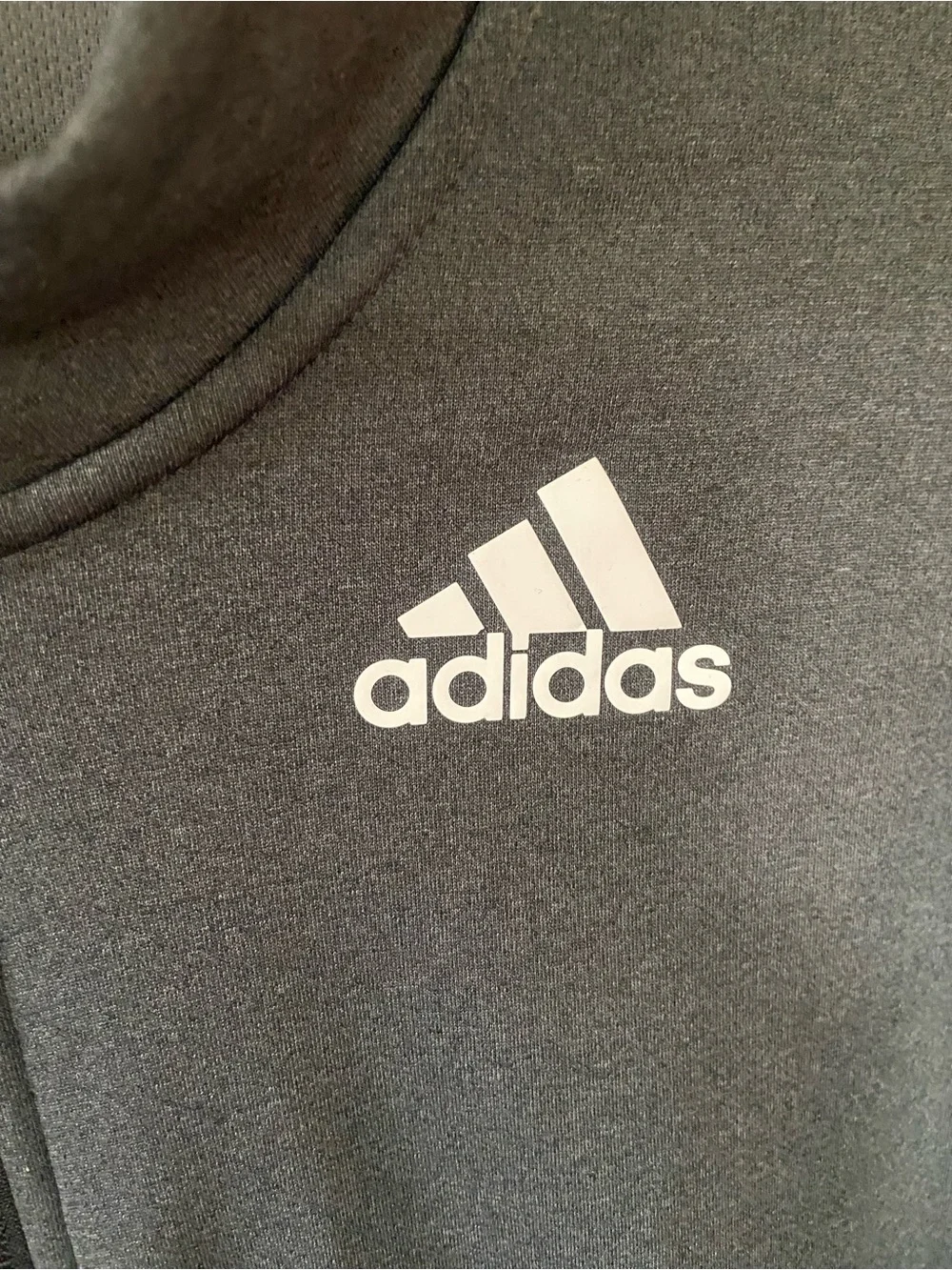 adidas dark gray Half-Zip Athletic Pullover
